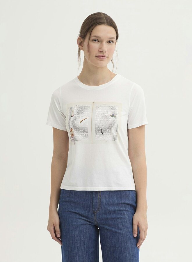 Nice Things - "Summer Reading" Cotton T-Shirt - White