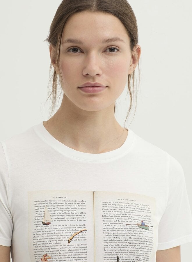 Nice Things - "Summer Reading" Cotton T-Shirt - White