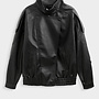Alix Faux Leather Bomber - Noir