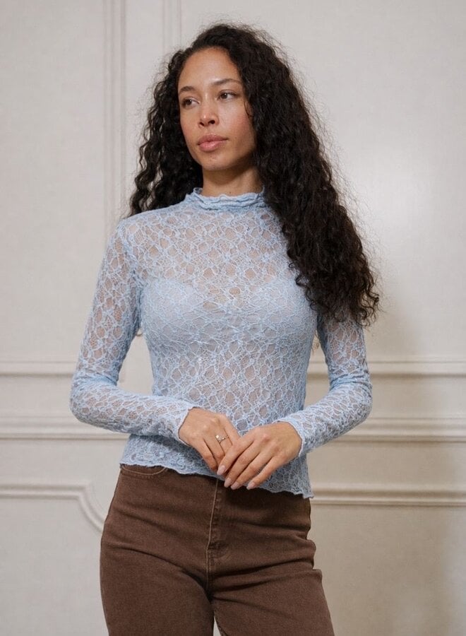 Lace Staple Top - Bleu Ciel