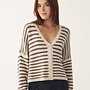 Noella - N-Lenda Knit Cardigan - Brown Ivory Stripe