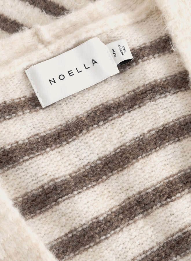 Noella - N-Lenda Knit Cardigan - Brown Ivory Stripe