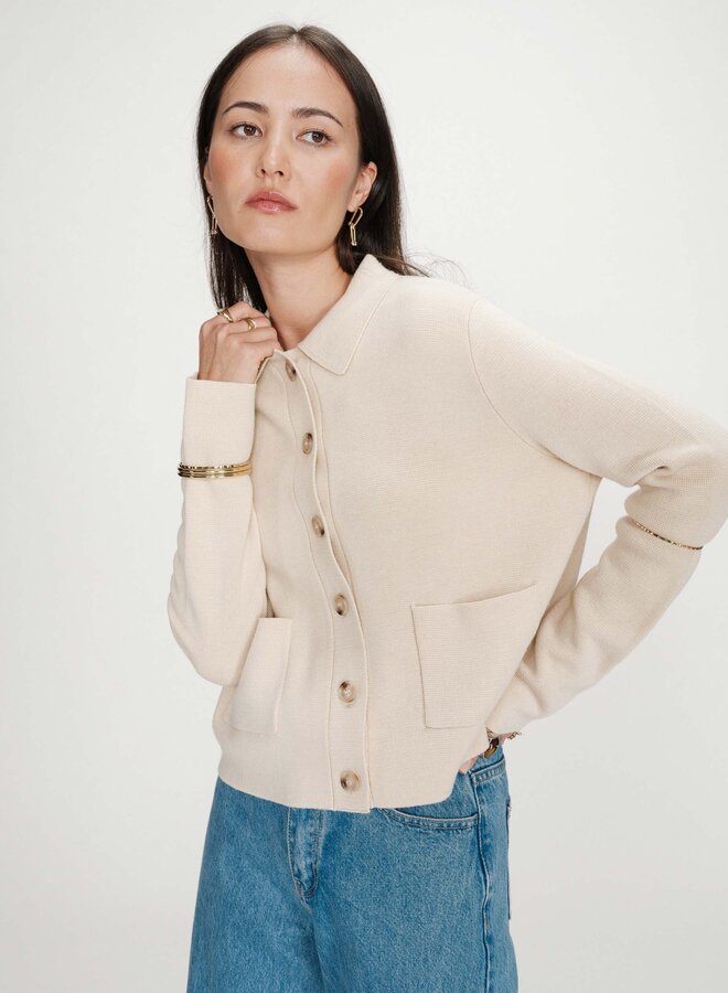 G&M - Buttoned Cardigan Maelys - Amande