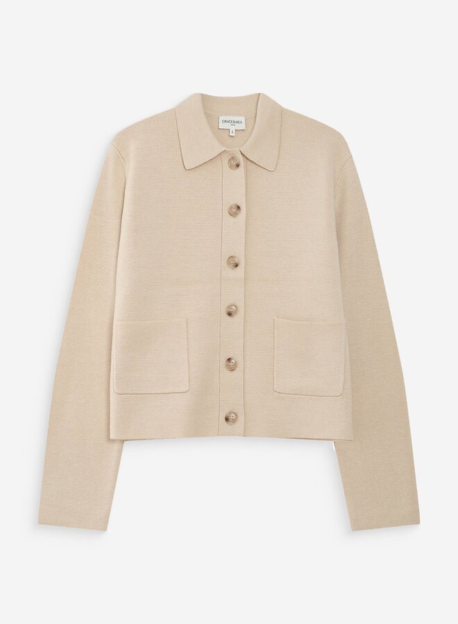 G&M - Buttoned Cardigan Maelys - Amande