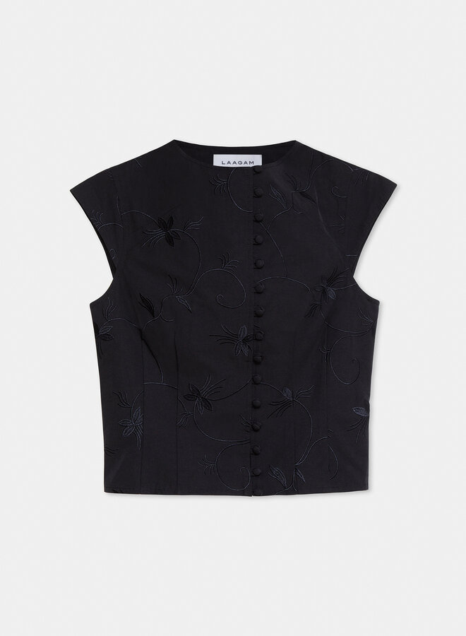 LAAGAM - Melani Asymmetric Blouse - Black