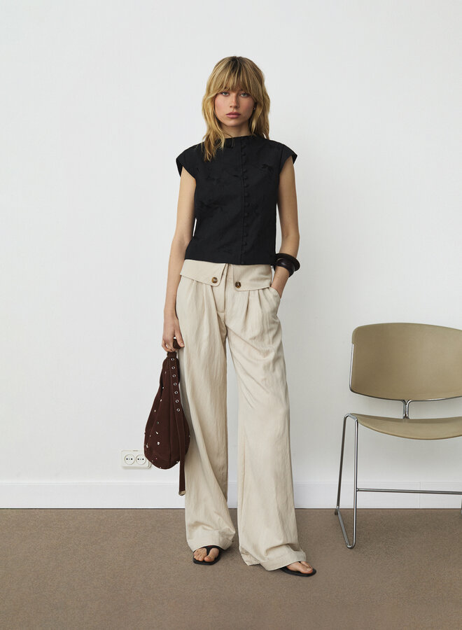 LAAGAM - Melani Asymmetric Blouse - Black