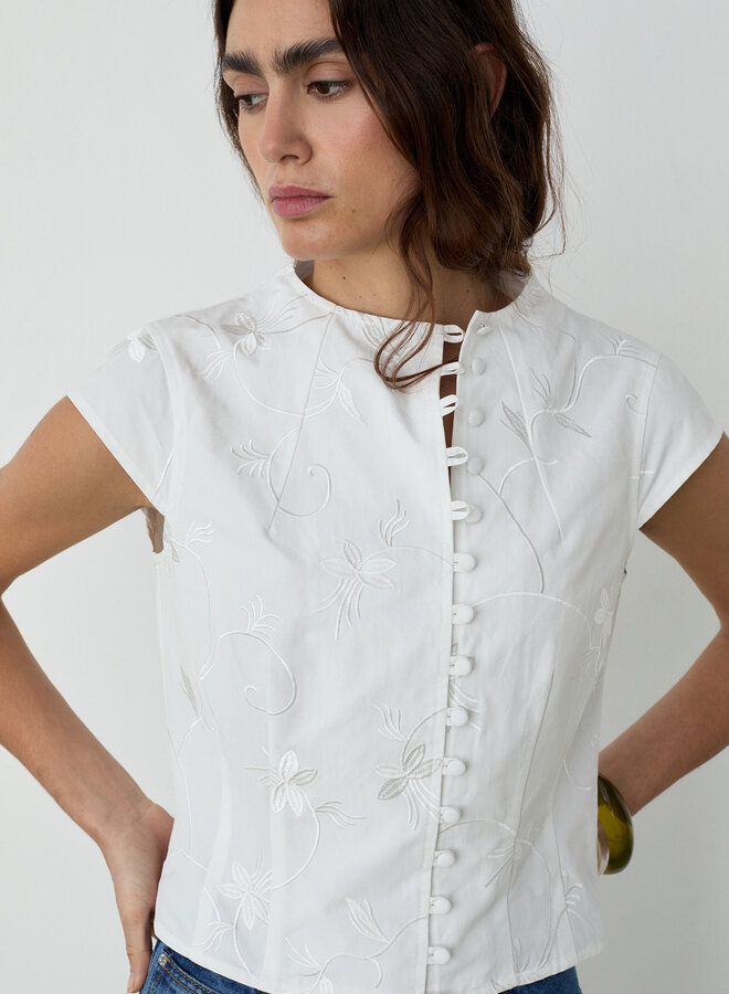 LAAGAM - Melani Asymmetric Blouse - White