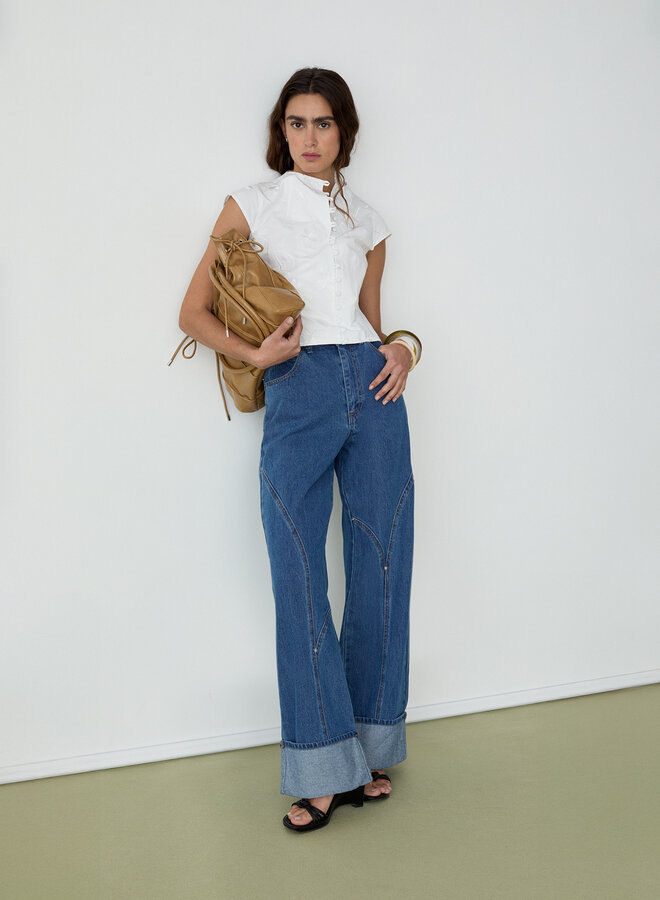 LAAGAM - Melani Asymmetric Blouse - White