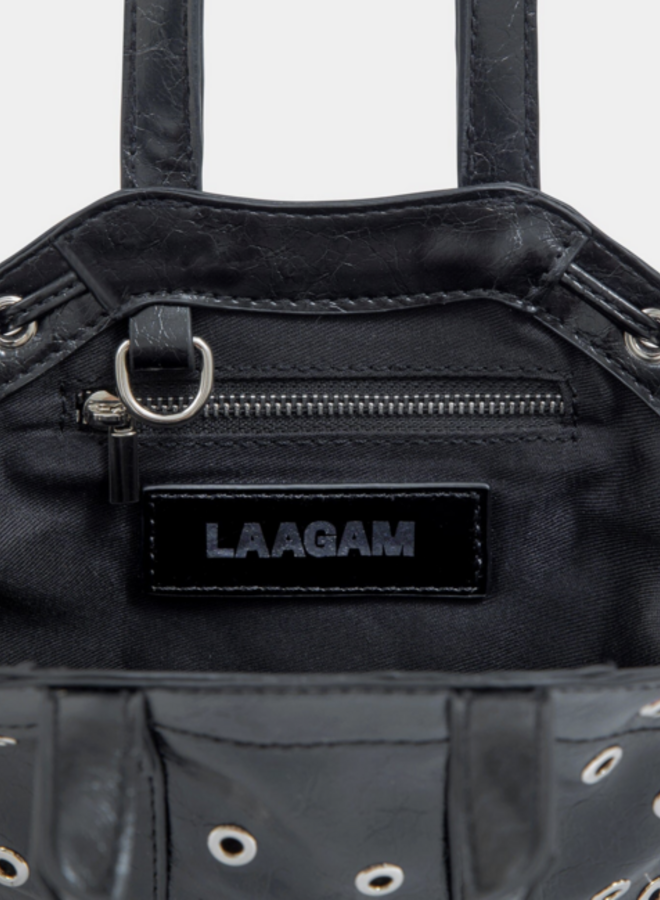 LAAGAM - Mini Darling Black Eyelets Bag