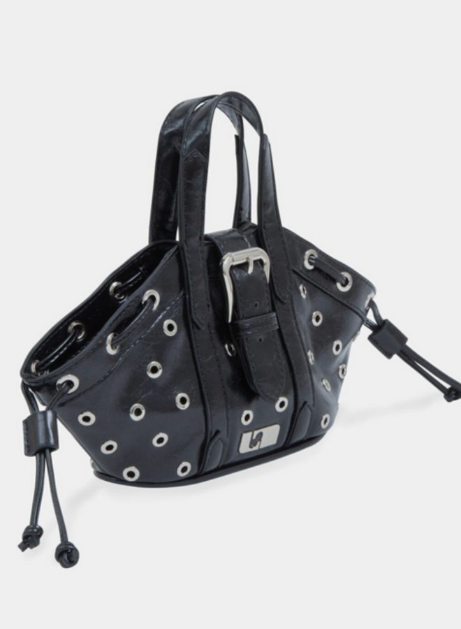 LAAGAM - Mini Darling Black Eyelets Bag