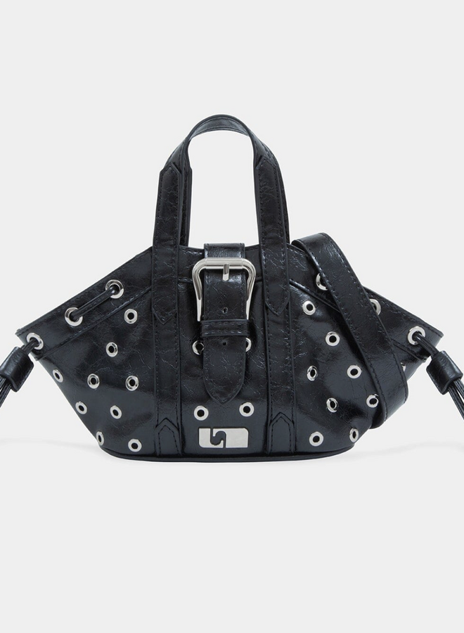 LAAGAM - Mini Darling Black Eyelets Bag