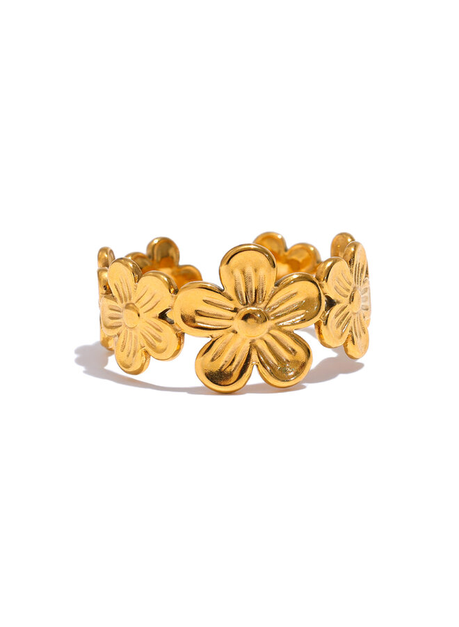 Jazzy - No Rain No Flowers - Small Flower Ring - Gold