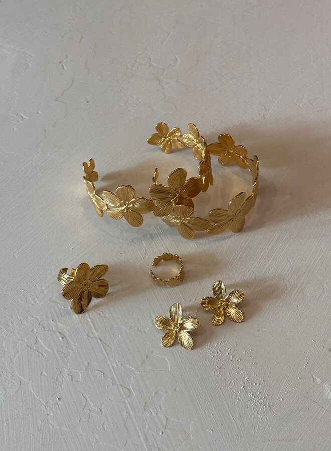 JAZZY - No Rain No Flowers - Earrings - Gold