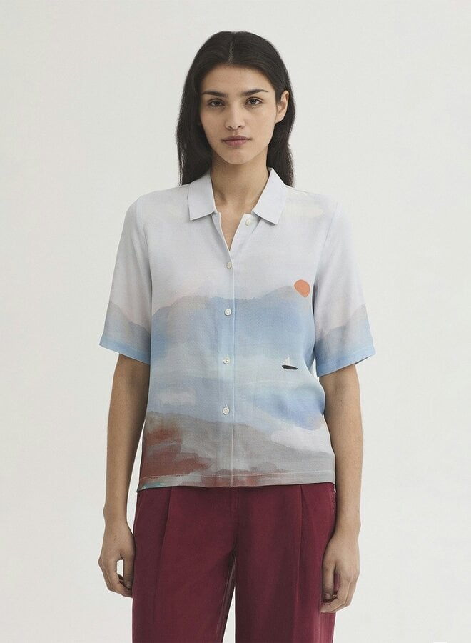 Nice Things - "Penelope Panneau" Blouse  - Light Turquoise