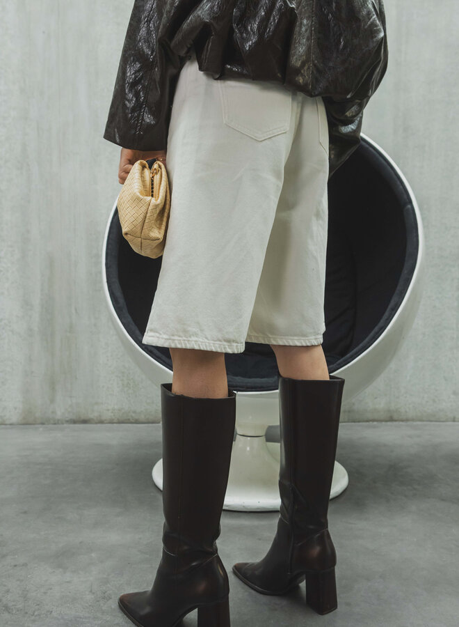 Bermuda Denim Short - Ecru