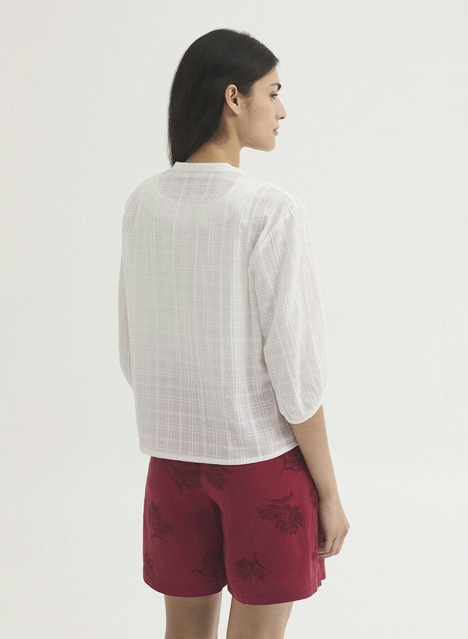 Nice Things - Checkered Jacquard Shirt - White