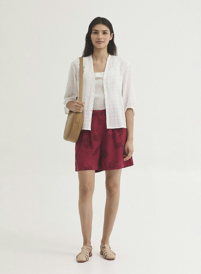 Nice Things - Checkered Jacquard Shirt - White
