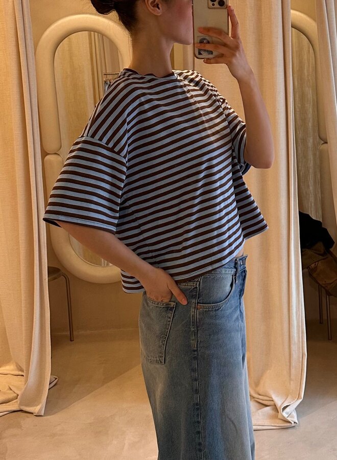 Oversized T-Shirt Honey Bee - Bleu et Marron