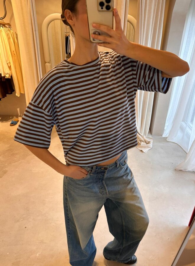 Oversized T-Shirt Honey Bee - Bleu et Marron