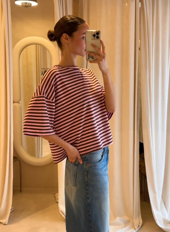 Oversized T-Shirt Honey Bee - Rose et Marron