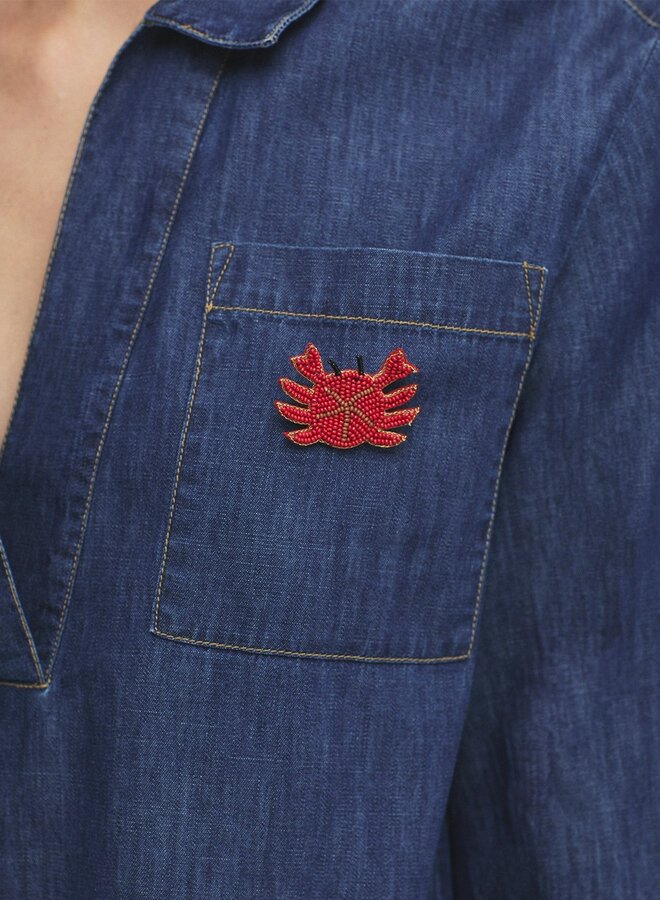 Nice Things - Crab Brooch - Intense Red