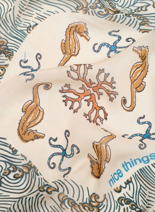 Nice Things - Foulard Aegean Sea Print - Ecru