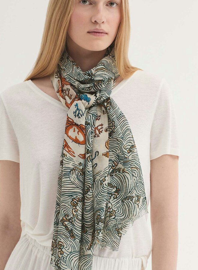 Nice Things - Foulard Aegean Sea Print - Ecru