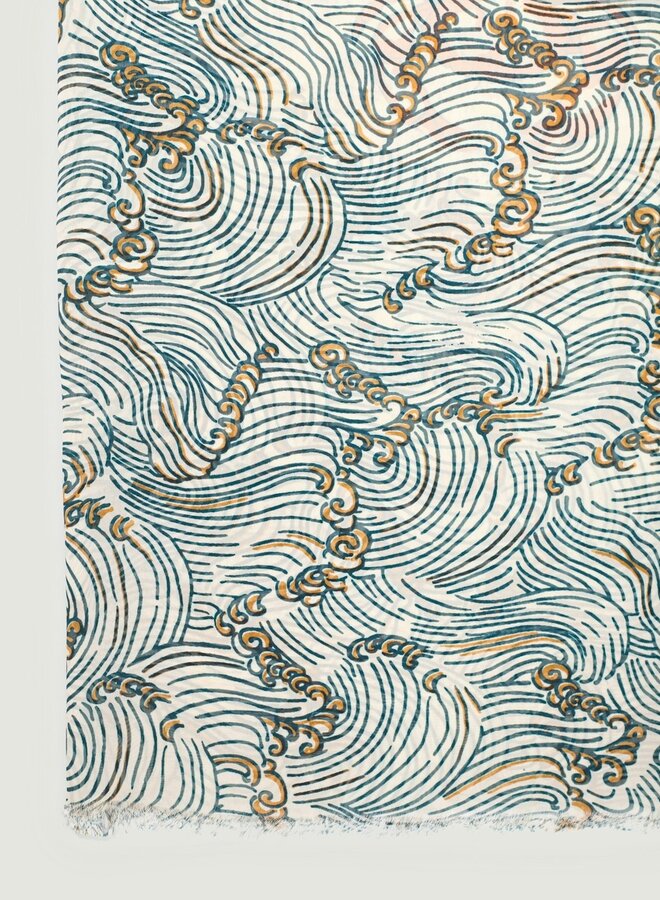 Nice Things - Foulard Aegean Sea Print - Ecru