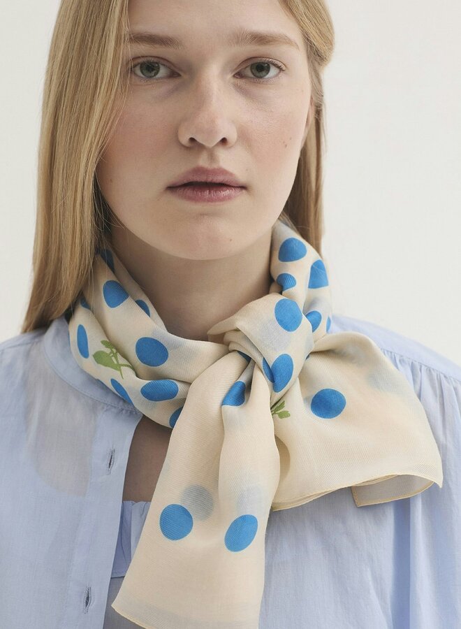 Nice Things - Dots & Logo Foulard - Medium Blue