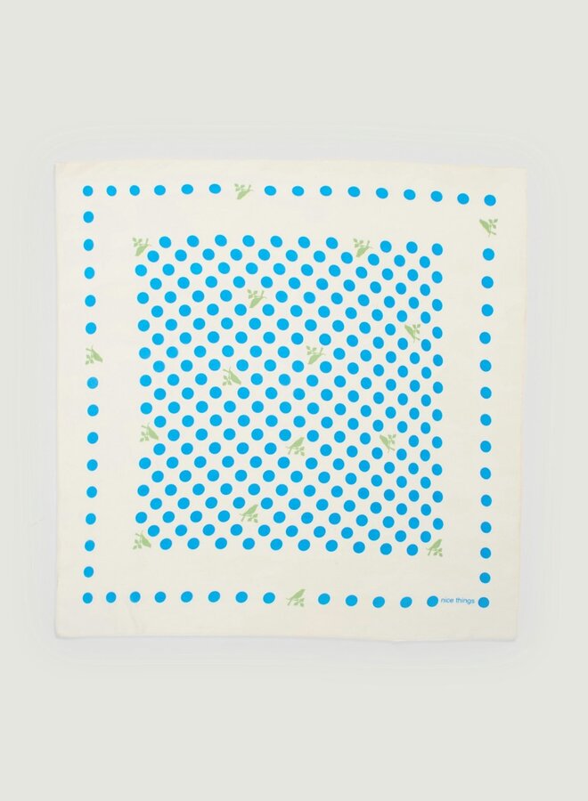 Nice Things - Dots & Logo Foulard - Medium Blue