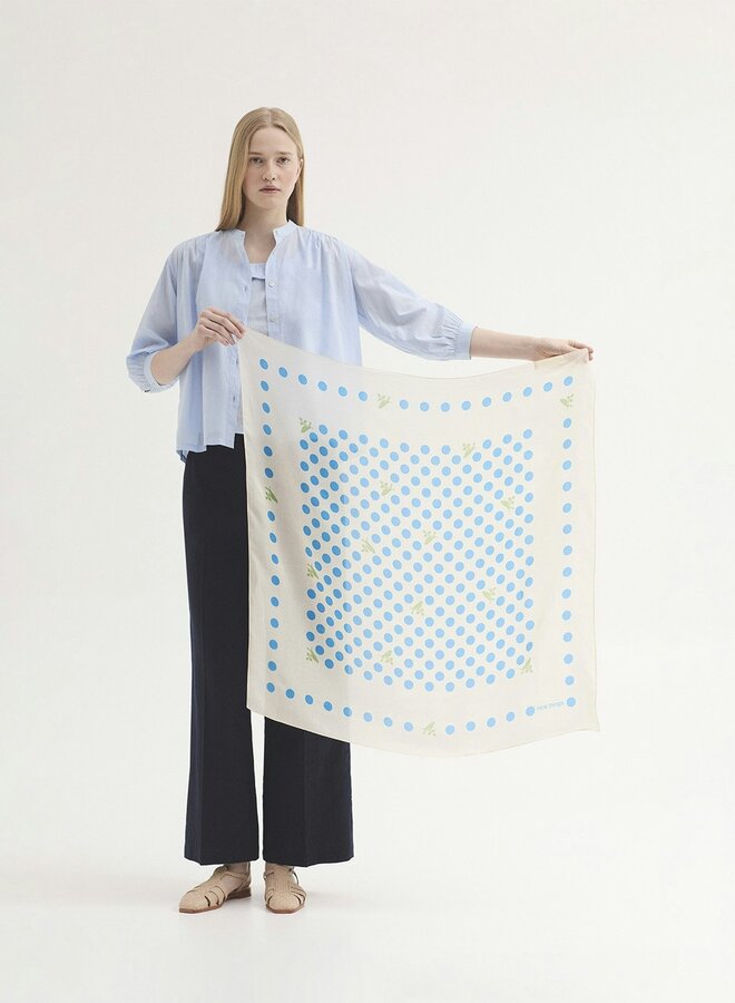 Nice Things - Dots & Logo Foulard - Medium Blue
