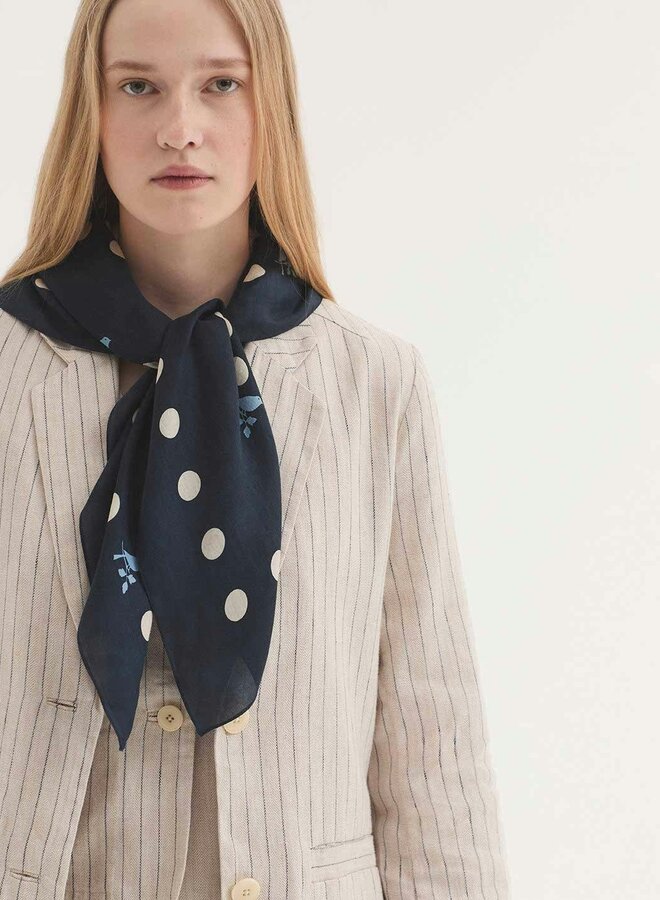 Nice Things - Dots & Logo Foulard - Navy