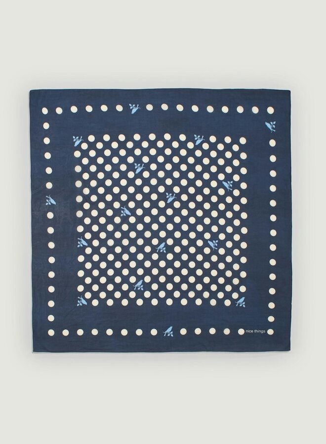 Nice Things - Dots & Logo Foulard - Navy