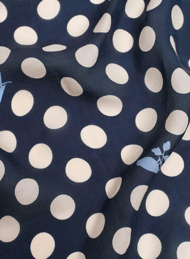 Nice Things - Dots & Logo Foulard - Navy