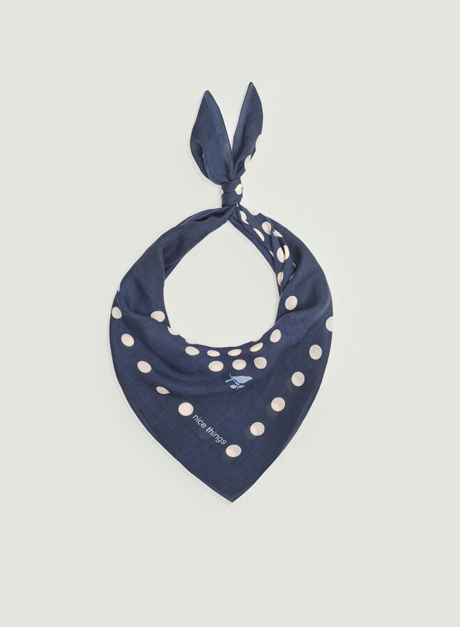 Nice Things - Dots & Logo Foulard - Navy