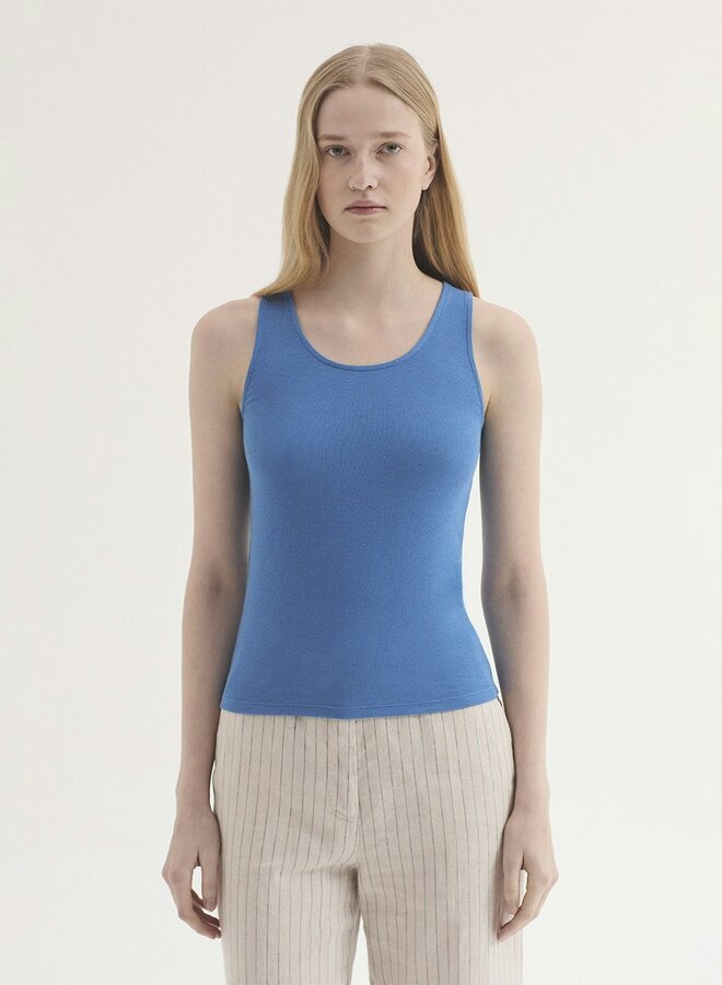 Nice Things - Basic Rib Tank Top - Medium Blue