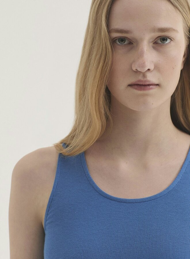 Nice Things - Basic Rib Tank Top - Medium Blue