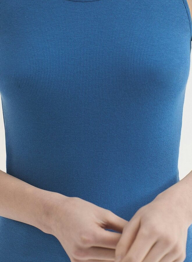 Nice Things - Basic Rib Tank Top - Medium Blue