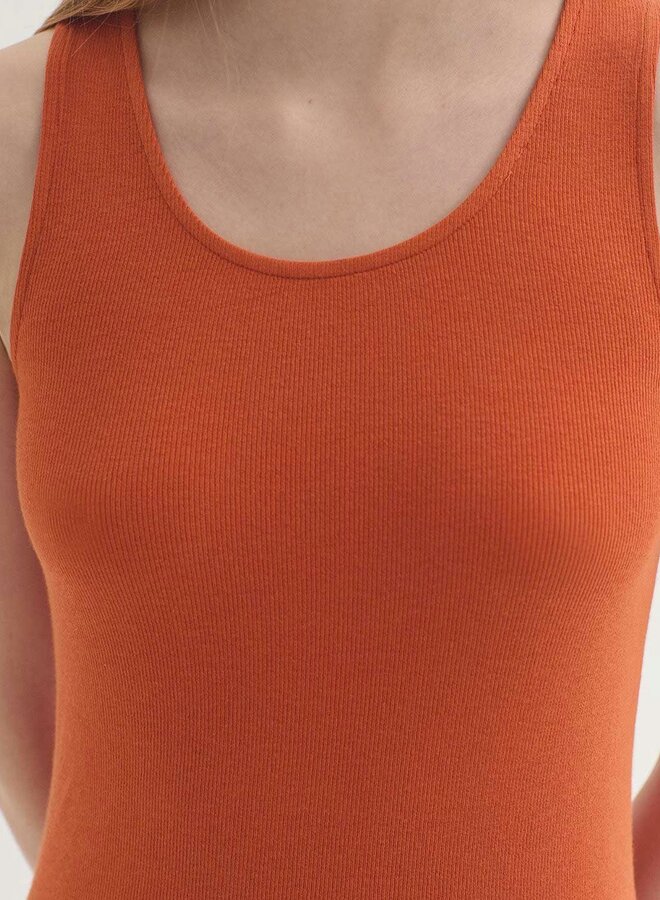 Nice Things - Basic Rib Tank Top - Intense Rust