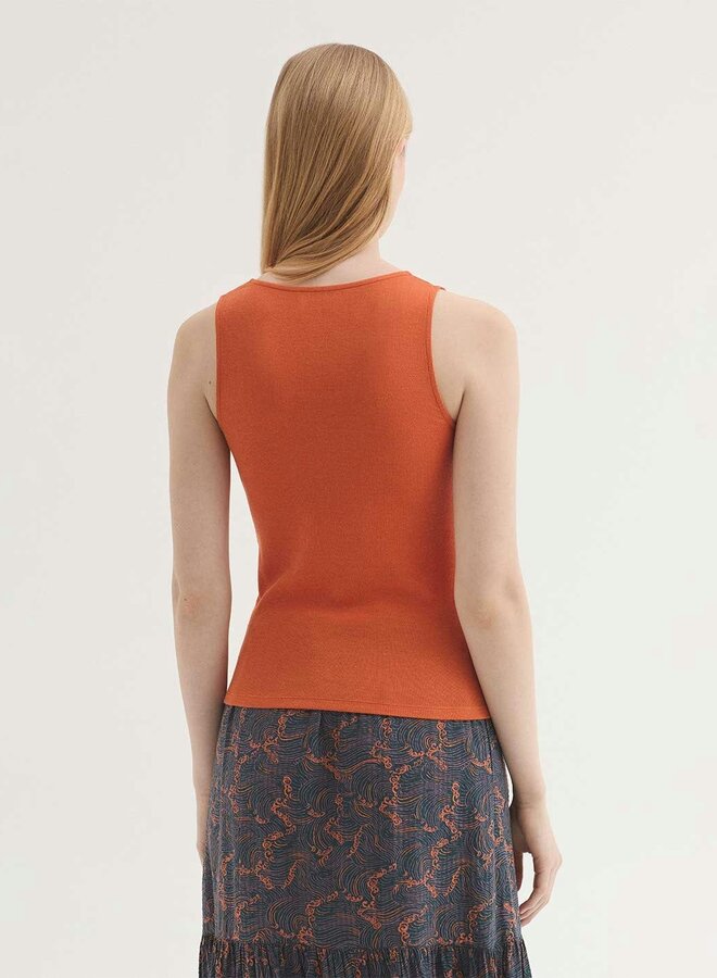 Nice Things - Basic Rib Tank Top - Intense Rust