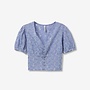 Tiffosi - Berat Blouse - Blue Denim Embroidery
