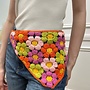 Foulard Crochet Fleur - Orange et Multicolore