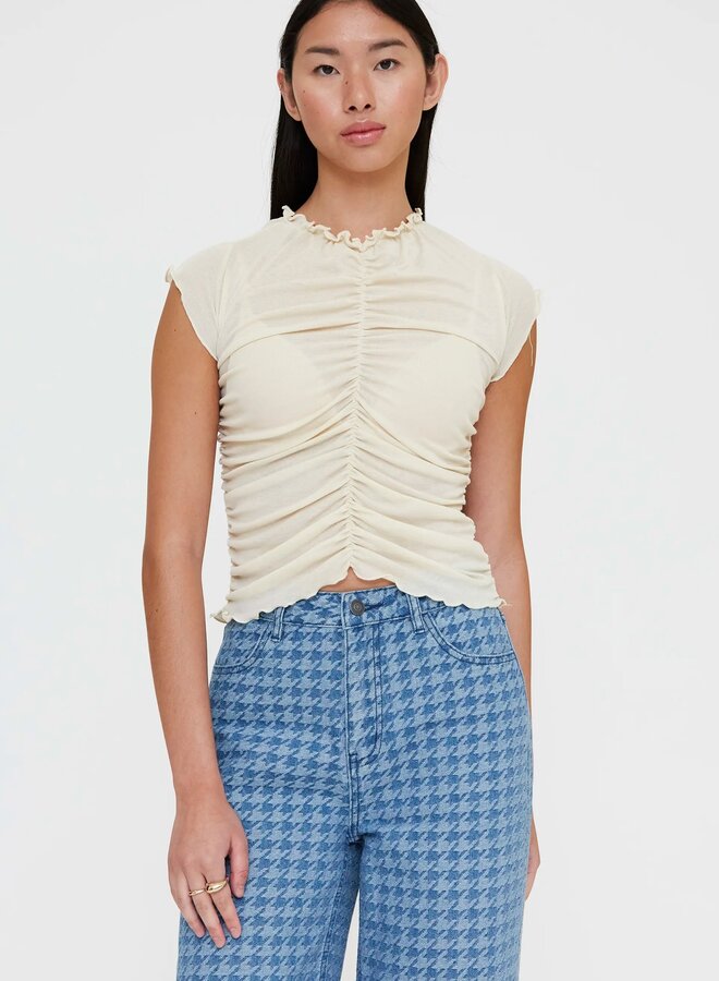 Wild Pony - Ruched T-Shirt - Ecru