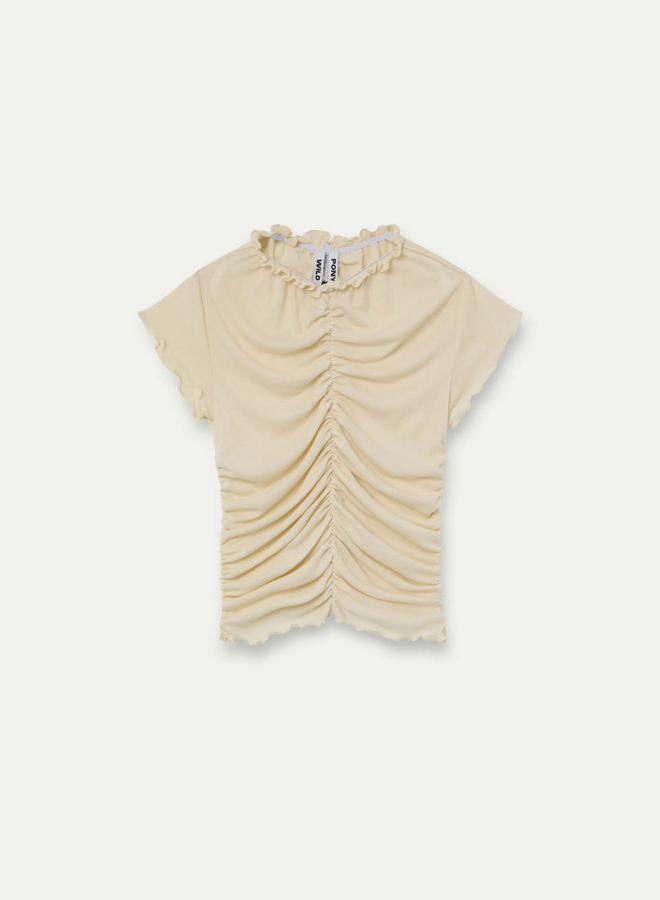 Wild Pony - Ruched T-Shirt - Ecru