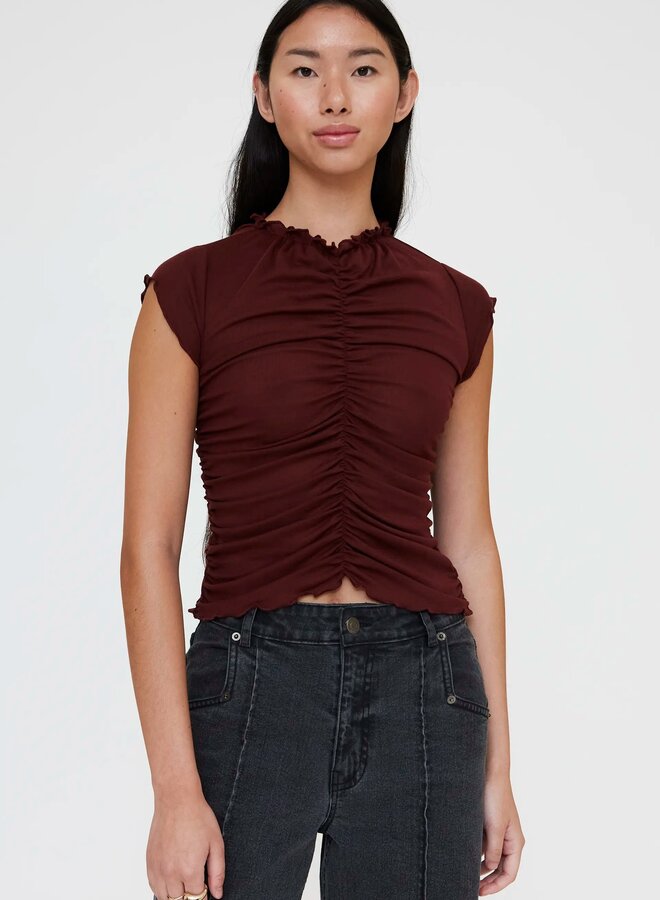 Wild Pony - Ruched T-Shirt - Brown