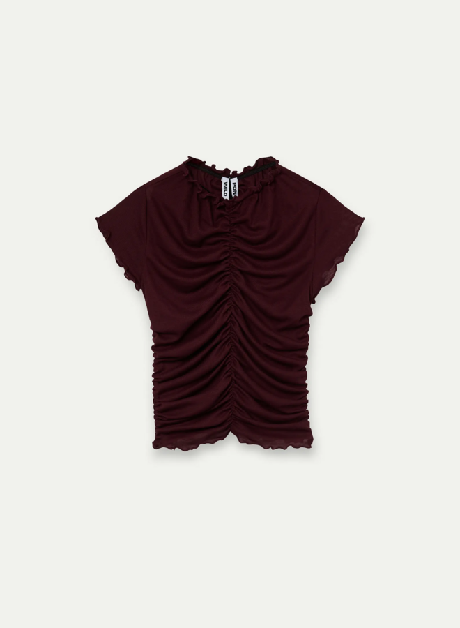Wild Pony - Ruched T-Shirt - Brown