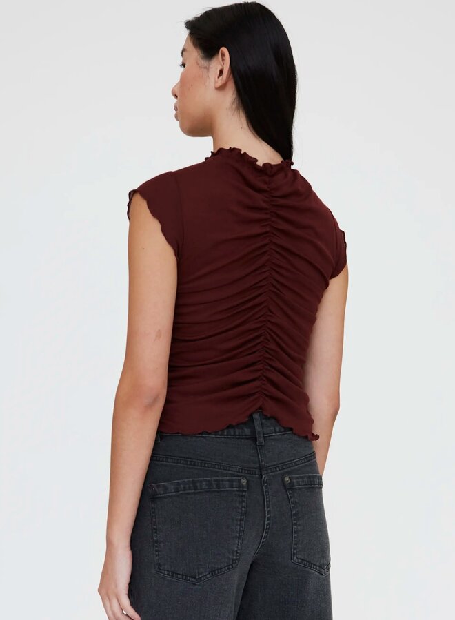 Wild Pony - Ruched T-Shirt - Brown