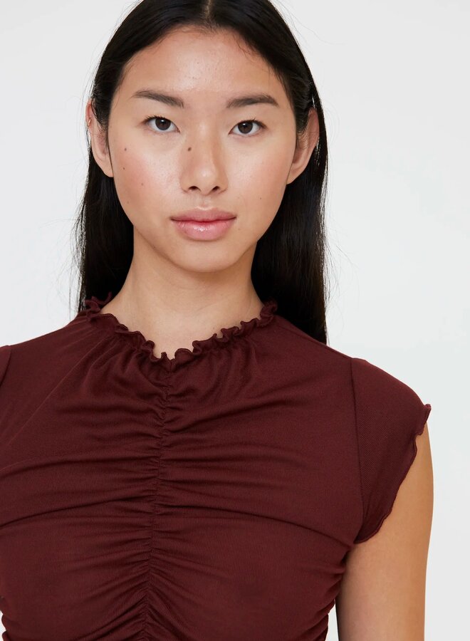 Wild Pony - Ruched T-Shirt - Brown