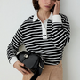 LAAGAM - Duse Striped Polo - Black & White