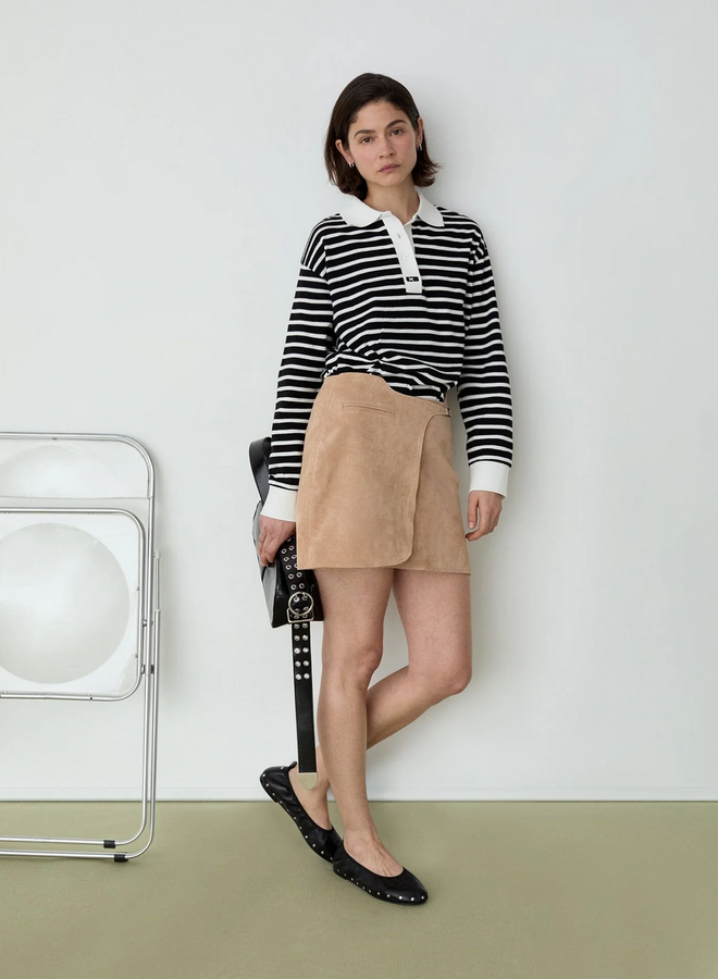 LAAGAM - Duse Striped Polo - Black & White